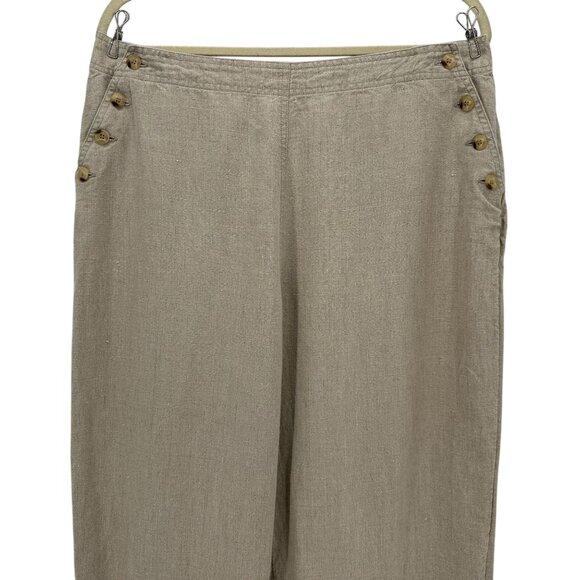 J. Jill Linen Beige Ankle High Rise Wide Leg Pants Womens 16 - Picture 2 of 8